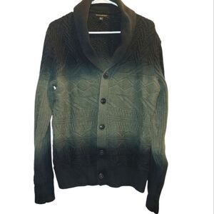Banana Republic Men’s Sweater Shawl Cardigan Sz L  Green Ombre dye